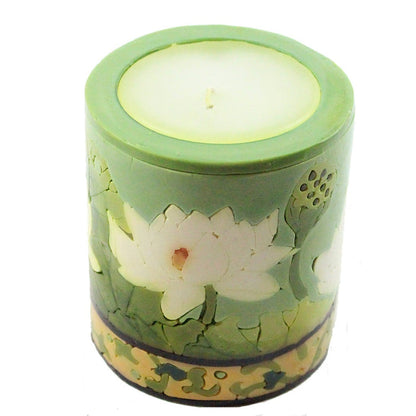 Medium Inlay Pillar Candle - Candlestock.com