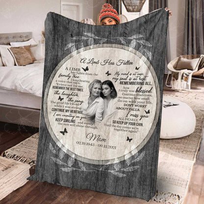Memorial Blankets With Pictures A Limb Has Fallen For Loss Of Mother