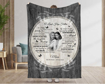 Memorial Blankets With Pictures A Limb Has Fallen For Loss Of Mother