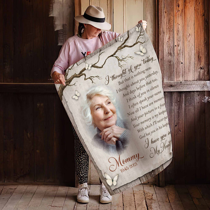 Memorial Butterfly Blankets For Loss Of Mother, In Loving Memory Blankets, Personalized Memory Blankets With Pictures, Funeral Blankets