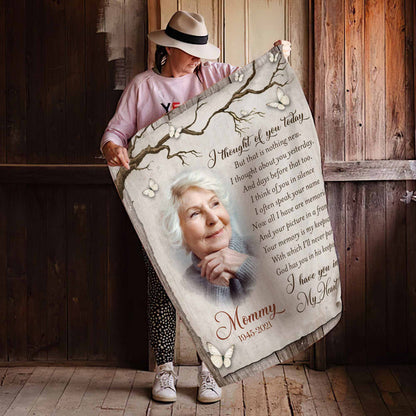 Memorial Butterfly Blankets For Loss Of Mother, In Loving Memory Blankets, Personalized Memory Blankets With Pictures, Funeral Blankets