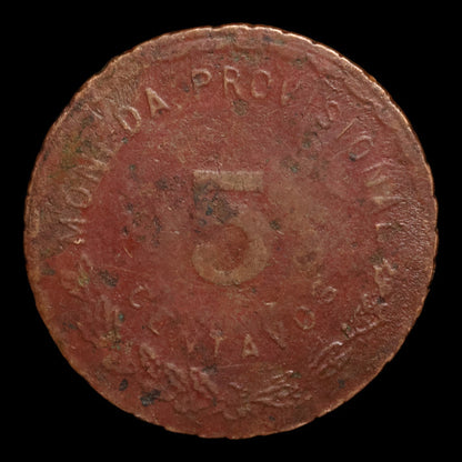 Mexican Revolution, State of Oaxaca, Provisional Currency, Copper 5 Centavos - 1915 - Mexican Revolution