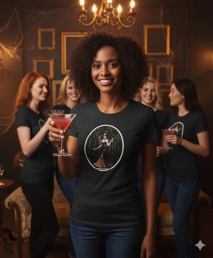 Midnight Glamour: Bewitching Pinup Halloween Tee