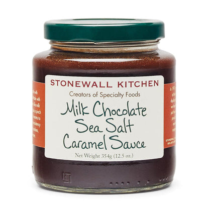 Jar of Stonewall Kitchen Milk Chocolate Sea Salt Caramel Sauce 12.5 oz