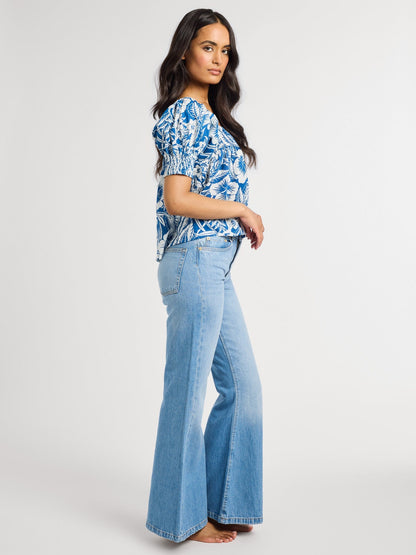 Caro Top in Blue Hibiscus