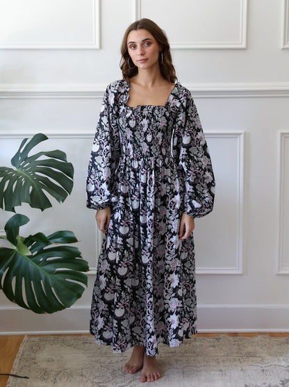 Catherine Dress in Tropical Night