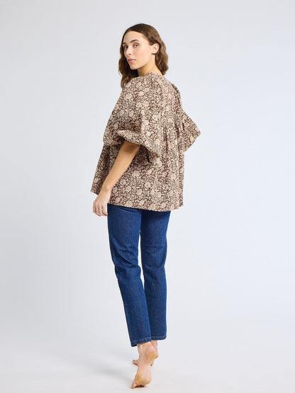 Charlie Top in Cocoa Floral
