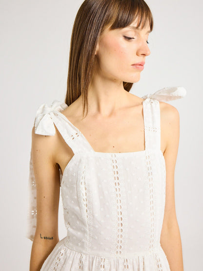 Molly Dress in White Eyelet