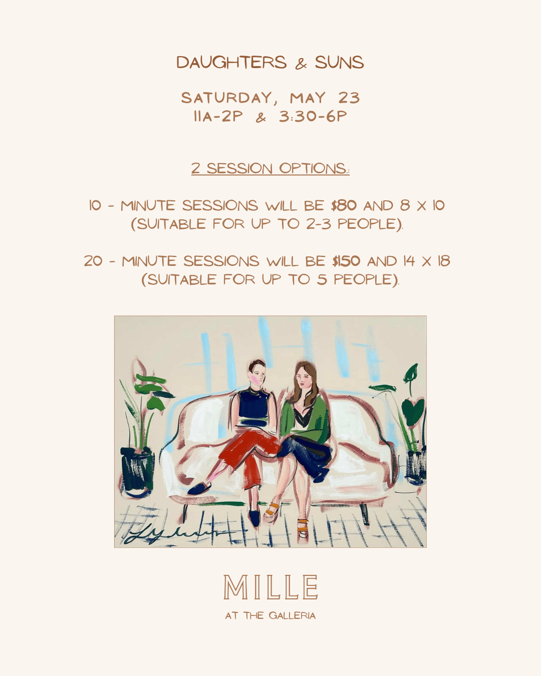 DAUGHTERS AND SUNS PORTRAIT SESSIONS - MAY 23rd