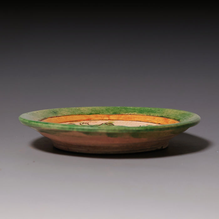 Ming Dynasty, Sancai Glazed Plate with Fish Design