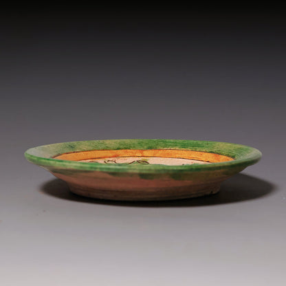 Ming Dynasty, Sancai Glazed Plate with Fish Design
