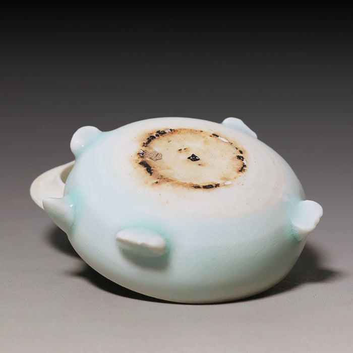 Ming Dynasty, Turtle Shaped Lidded Ceramic Box, Light Blue Glaze