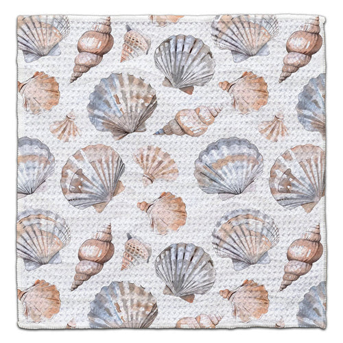 Mixed Shells Beige/Grey Eco-Friendly Washcloth - CJ Bella Co.