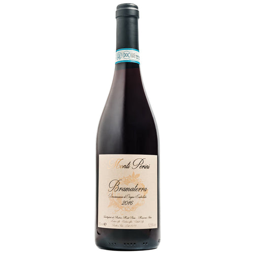 Monti Perini Bramaterra 2016 wine bottle with foil neck and front label