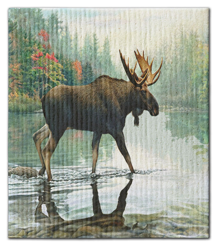 Moose Reflection Swedish Dishcloth