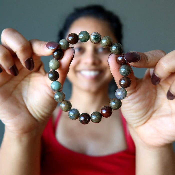 multi colored moss agate bracelet