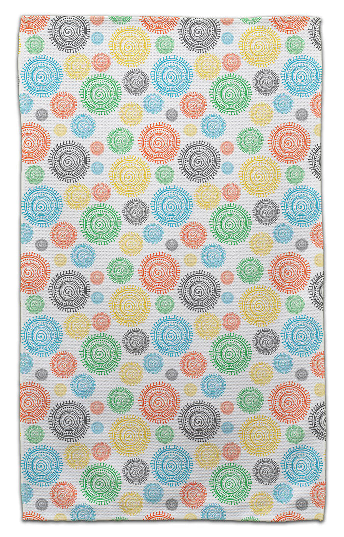 Multi Color Swirl Waffle Weave Towel - CJ Bella Co.