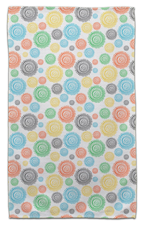 Multi Color Swirl Waffle Weave Towel - CJ Bella Co.