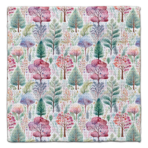 Multi Color Trees Waffle Weave Washcloth