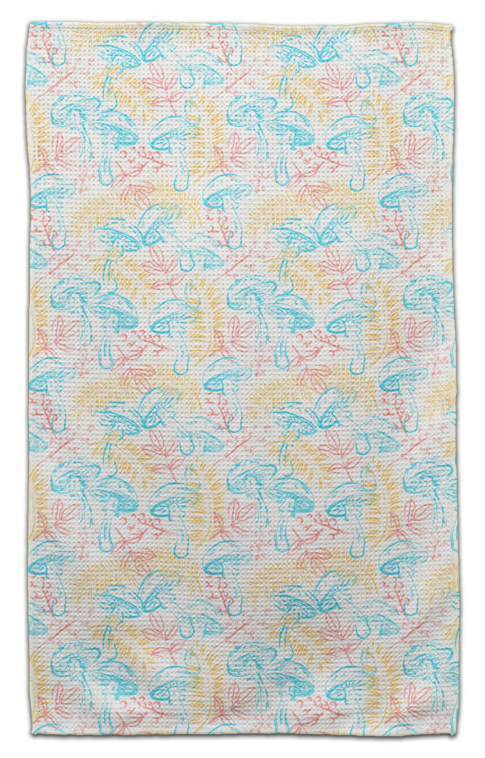 Mushroom Light Blue Waffle Weave Towel - CJ Bella Co.