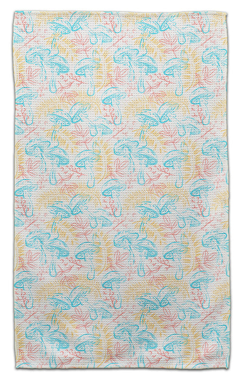 Mushroom Light Blue Waffle Weave Towel - CJ Bella Co.