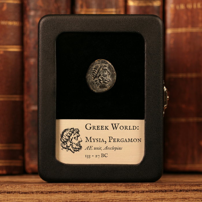 Mysia, City of Pergamon, AE Unit, Asclepius (God of Medicine) - 133 to 27 BCE - Greek World