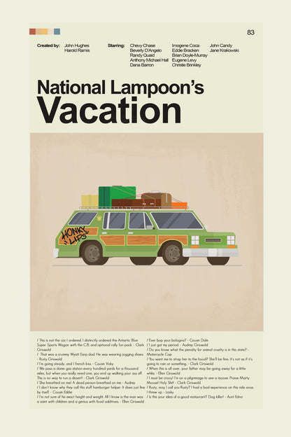 National Lampoon's Vacation Inspired Mid-Century Modern Print | 12"x18" or 18"x24" Print only