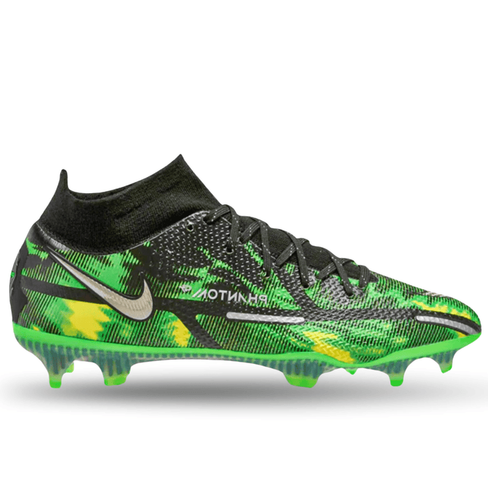 Nike Phantom GT2 Elite DF Shockwave Firm Ground Soccer Cleats (Black/Metallic Platinum) | SoccerWearhouse