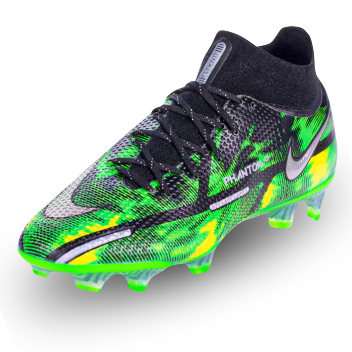 Nike Phantom GT2 Elite DF Shockwave Firm Ground Soccer Cleats (Black/Metallic Platinum) | SoccerWearhouse