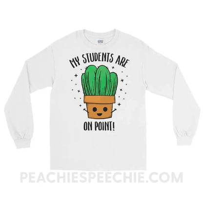 On Point Long Sleeve Tee - White / S - T-Shirts & Tops peachiespeechie.com