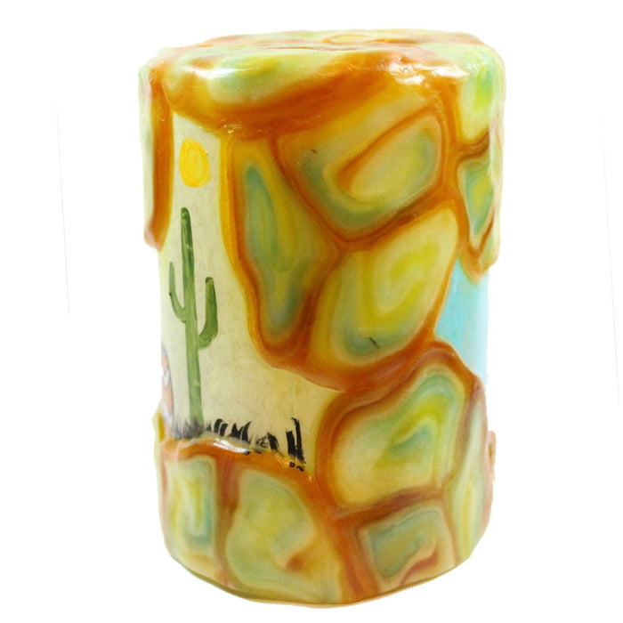 Painted Oval Candle - Southwestern Scene - Candlestock.com