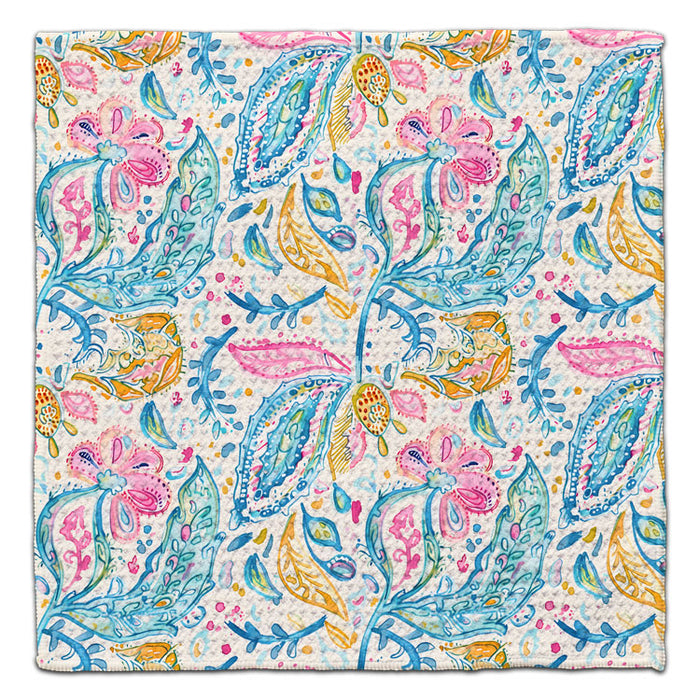 Paisley Pink Waffle Weave Washcloth