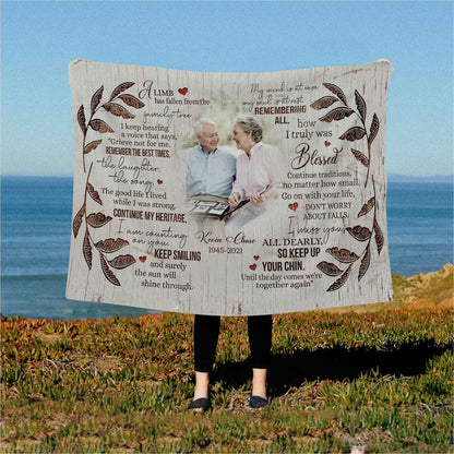 Personalized A Limb Has Fallen Memorial Blankets For Loss Of Mother/Father, In Loving Memory Gift
