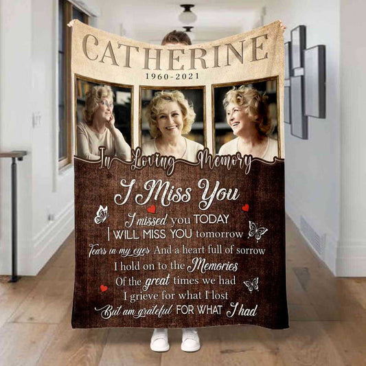 Personalized Memorial Blanket For Loss Of Mother, In Memory Blanket, Personalized Blanket With Pictures, Grief Blanket
