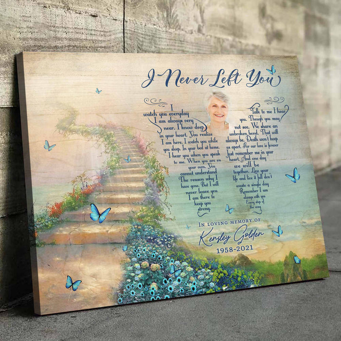 Personalized Memorial Gifts For Loss Of Mother, I Never Left You Poem Canvas Prints