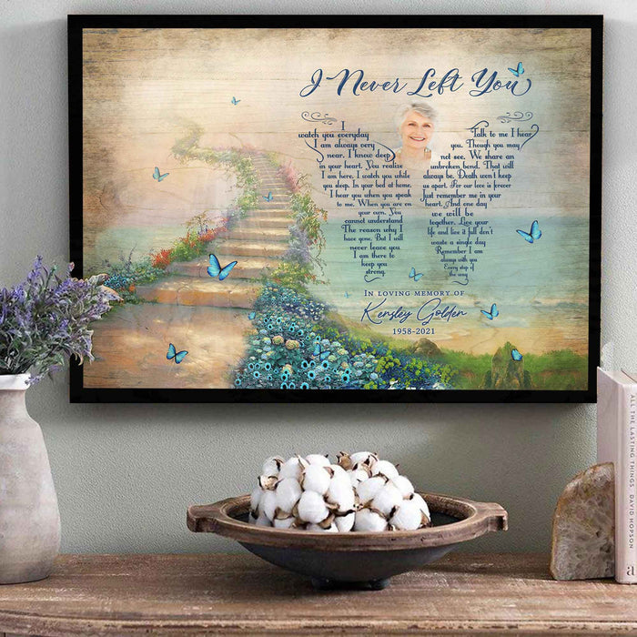 Personalized Memorial Gifts For Loss Of Mother, I Never Left You Poem Canvas Prints