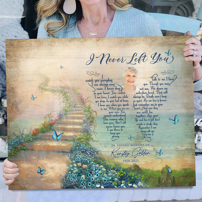 Personalized Memorial Gifts For Loss Of Mother, I Never Left You Poem Canvas Prints