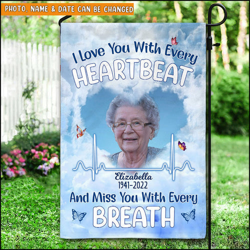 Personalized memorial upload photo garden house flag