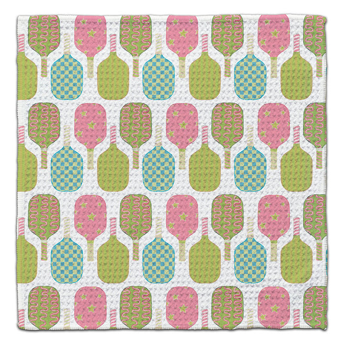 Pickleball Paddle Waffle Weave Washcloth