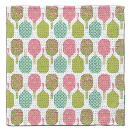 Pickleball Paddle Waffle Weave Washcloth