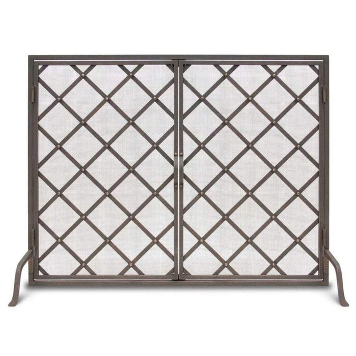 Pilgrim - 42" Distressed Bronze Iron Weave Door Screen