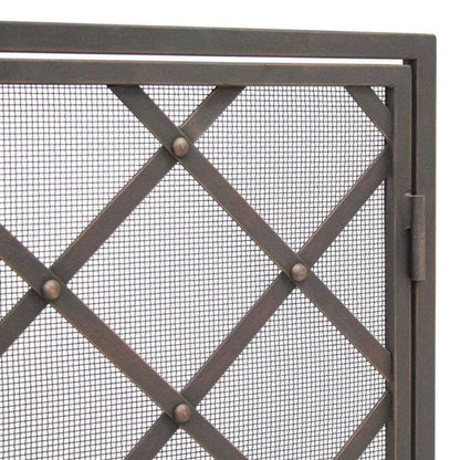 Pilgrim - 42" Distressed Bronze Iron Weave Door Screen