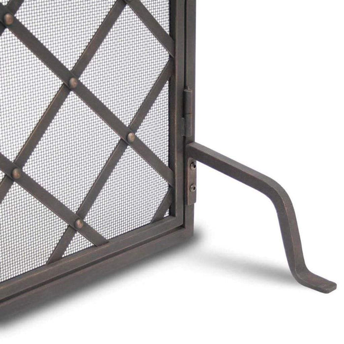 Pilgrim - 42" Distressed Bronze Iron Weave Door Screen