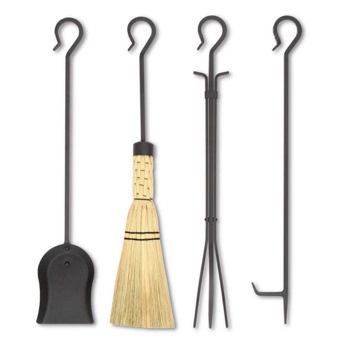 Pilgrim - Black Forged Hearth TS with Corn Broom