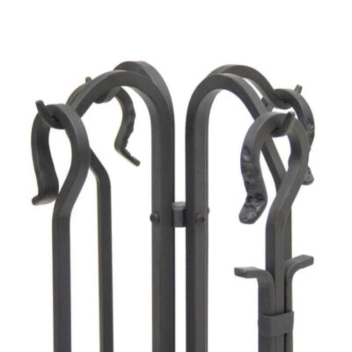 Pilgrim - Matte Black Forged Large Hearth with Corn Broom