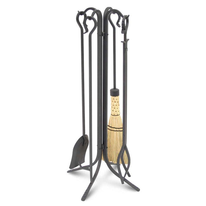 Pilgrim Forged Large Hearth Tool Set with Corn Broom