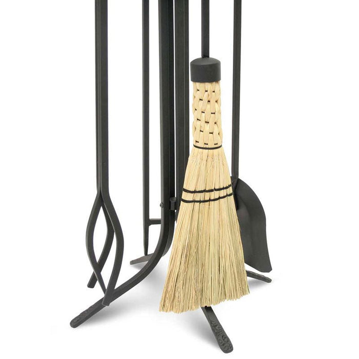Pilgrim Forged Large Hearth Tool Set with Corn Broom