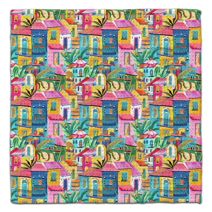 Pink Houses Waffle Weave Washcloth