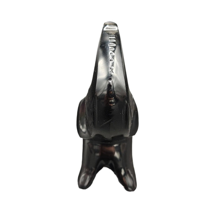 This is the front side of this Obsidian elephant figurine