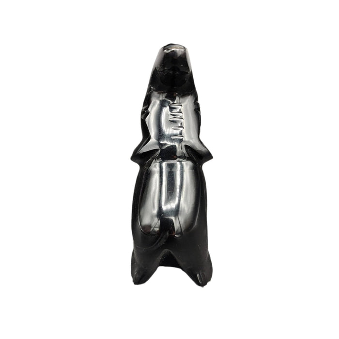 This is the back side of this Obsidian elephant figurine